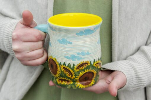 Sunflower of Hope A Ceramic Mug Embracing Ukrainian Resilience - Image 2