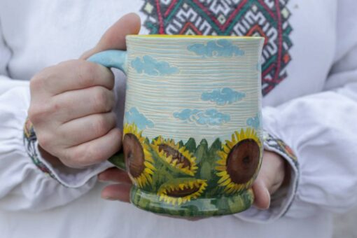 Sunflower of Hope A Ceramic Mug Embracing Ukrainian Resilience - Image 4