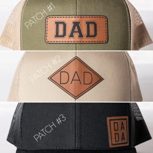 Personalized Dad Hats Embroidered PU Leather Patch Caps for the Best Dads - Image 3