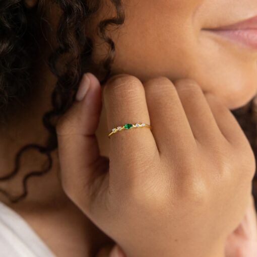 Caitlyn's Marquise Birthstone Ring A Delicate Symbol of Love and Connection - Image 2