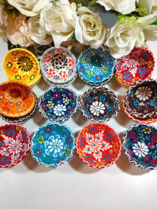Handmade Turkish Ceramic Bowls 8cm, Microwave Safe, Lead-Free, Food-Grade, Perfect for Weddings - Image 3