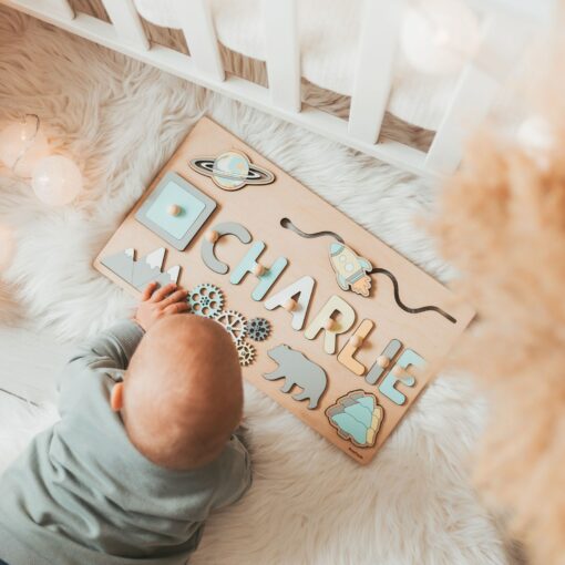 Personalized Wooden Busy Board A Sensory Adventure for Little Explorers - Image 3