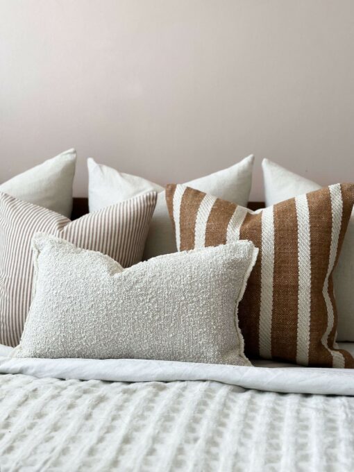 Cozy Comfort Premium Indian Cotton Rust Stripe Cushion in Two Sizes - Image 3