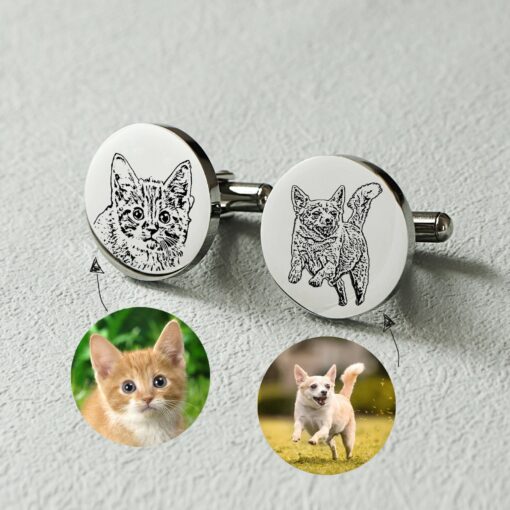 Personalized Pet Cufflinks A Unique Keepsake for the Groom on His Wedding Day - Image 2