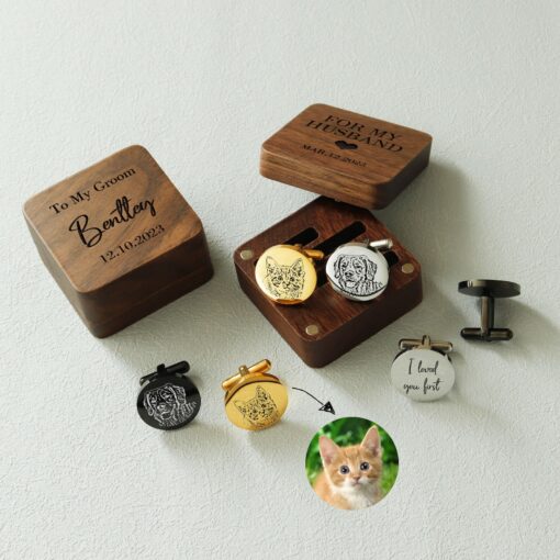 Personalized Pet Cufflinks A Unique Keepsake for the Groom on His Wedding Day - Image 3