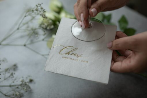 Personalized Gold Foil Wedding Napkins Elevate Your Special Day with Custom Elegance - Image 4