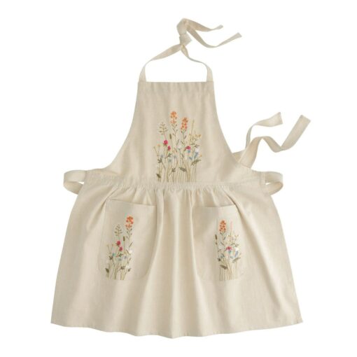Personalized Floral Embroidered Apron A Unique Gift for Her in Kitchen, Cooking, Floristry, or Gardening - Image 2