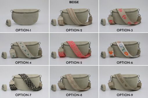 Suede Leather Belly Bag Elevate Your Style with Patterned Straps and Versatile Sizes - Image 2