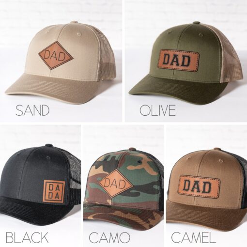 Personalized Dad Hats Embroidered PU Leather Patch Caps for the Best Dads - Image 2
