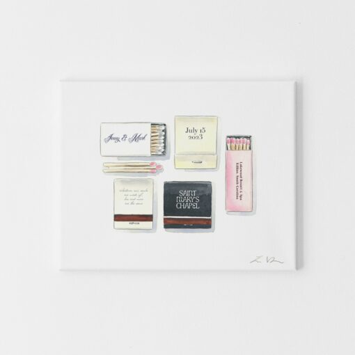 Personalized Wedding Matches Art Print Immortalize Your Special Day in Watercolor - Image 3