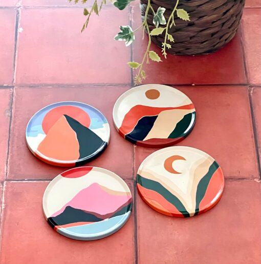 Boho Bliss Elevate Your Home with Unique Art Coasters (Set of 6) - Image 4