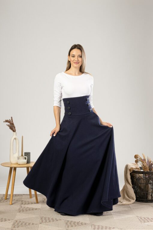 Victorian Wool Maxi Skirt Dark Academia, Steampunk, Edwardian, Plus Size - Image 5