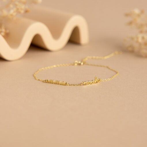 Caitlyn Minimalist's Dainty Name Bracelet Personalize Your Style with Custom Names in Gold - Image 2