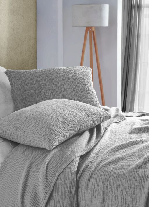 Ultra-Soft Light Gray Pure Cotton 4-Layer Gauze Throw Indulge in Comfort and Style - Image 3