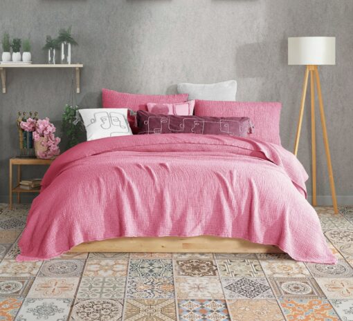 Ultra-Soft Rose Cotton Gauze Throw Year-Round Comfort and Breathability - Image 2