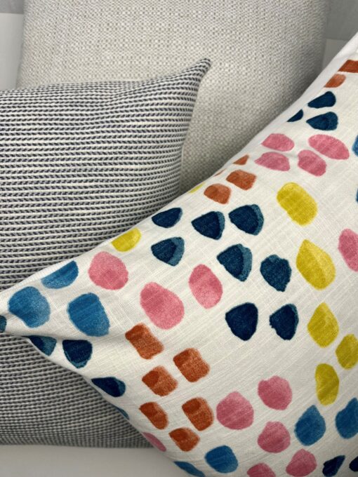 Maisy's Abstract Paint Dabs Throw Pillow A Vibrant Polka Dot Delight for a Colorful Home - Image 3