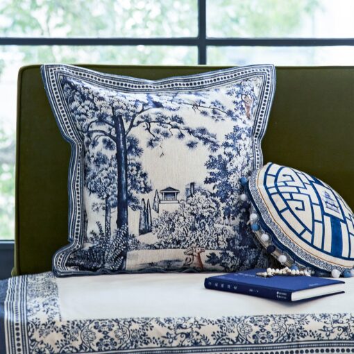 French Blue Forest Throw Pillow Cover Elevate Your Home Decor with Artful Elegance - Image 5