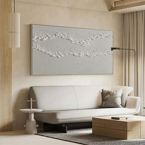 White Textured Wall Art Elevate Your Space with Abstract Elegance - Image 4