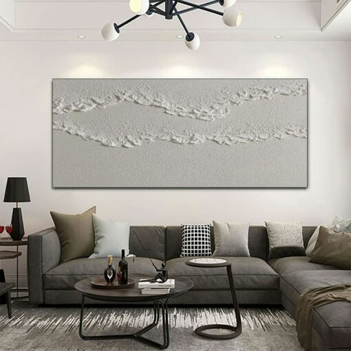White Textured Wall Art Elevate Your Space with Abstract Elegance - Image 3