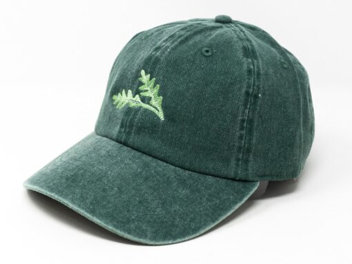 Embroidered Arugula Leaf Baseball Cap Washed Cotton, Curved Brim, Summer Style - Image 4