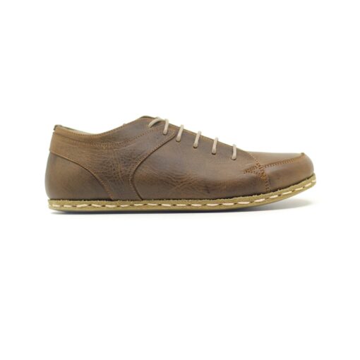 Barefooters Women's Tie Sneakers Classic Crazy Brown Leather Sneakers for Unparalleled Comfort and Style - Image 3
