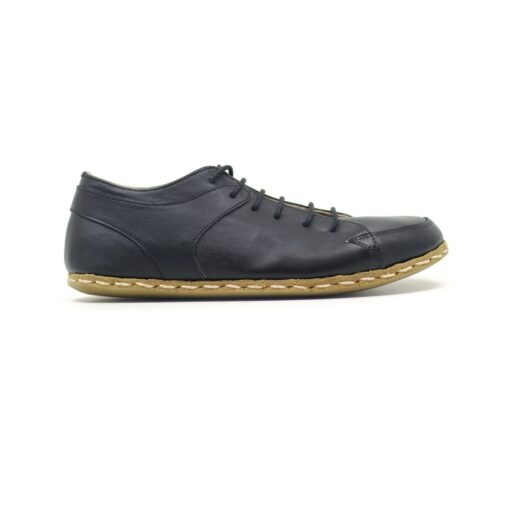 Black Leather Sneakers Elevate Your Style with Barefooters' Handmade Comfort - Image 4