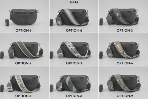 Suede Leather Belly Bag Elevate Your Style with Patterned Straps and Versatile Sizes - Image 6