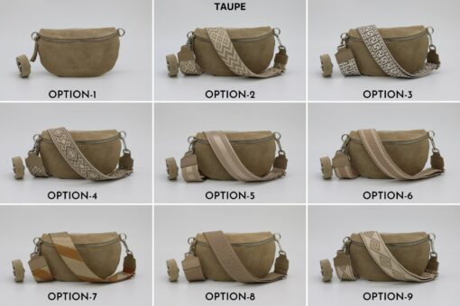 Suede Leather Belly Bag Elevate Your Style with Patterned Straps and Versatile Sizes - Image 4
