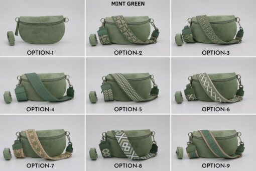 Suede Leather Belly Bag Elevate Your Style with Patterned Straps and Versatile Sizes - Image 5
