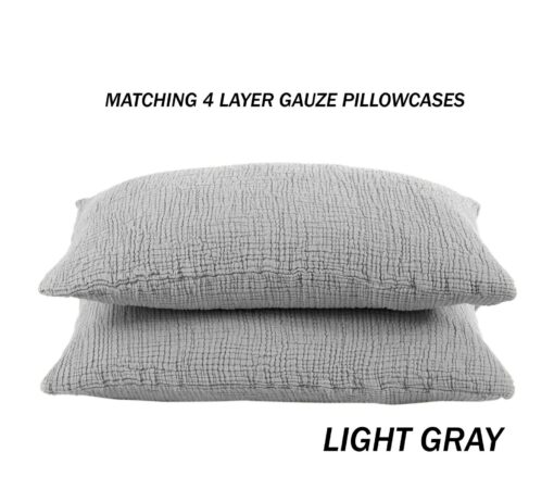 Ultra-Soft Light Gray Pure Cotton 4-Layer Gauze Throw Indulge in Comfort and Style - Image 4