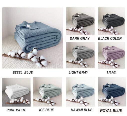 Ultra-Soft Rose Cotton Gauze Throw Year-Round Comfort and Breathability - Image 6