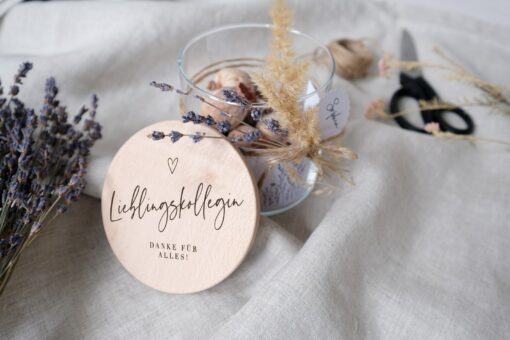 Personalized Farewell Gift Engraved Glass Storage Jar with Wooden Lid for Cherished Colleague - Image 3