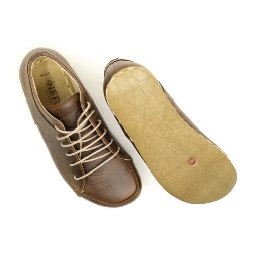 Barefooters Women's Tie Sneakers Classic Crazy Brown Leather Sneakers for Unparalleled Comfort and Style - Image 5