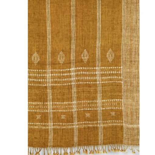 Cozy Haven Mustard Woven Wool Blanket for Warmth and Style - Image 4