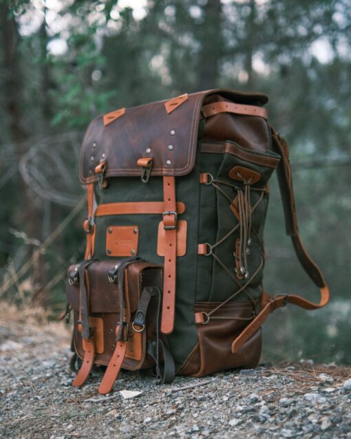Bushcraft Backpack Waxed Canvas, Personalized for Adventure - Image 6