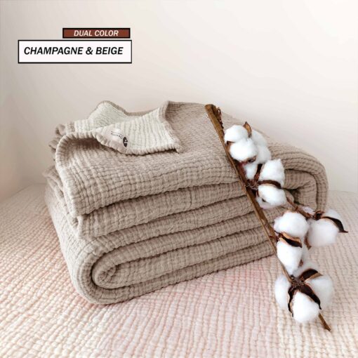 Organic Cotton Gauze Blanket Oversized, Custom-Sized, and Ultra-Soft for Ultimate Comfort - Image 3