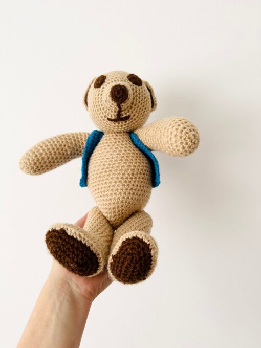 Vintage-Inspired Knitted Teddy Bear A Timeless Addition to Your Nursery - Image 3
