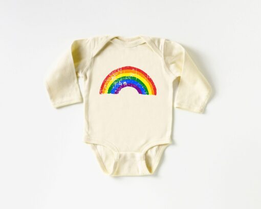 Rainbow Baby Bodysuit Vibrant Retro Graphic Tee for Little Ones - Image 3