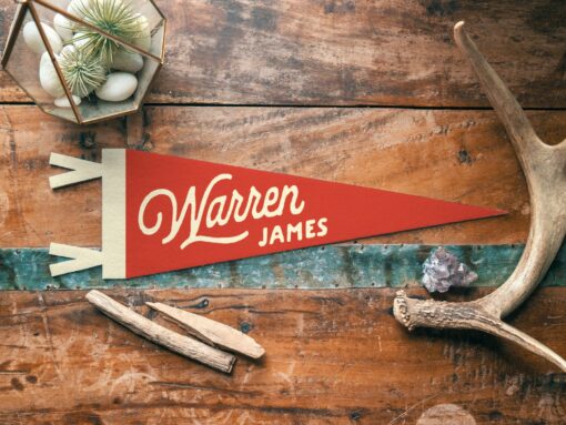 Personalized Heritage Name Sign Felt Pennant Embroidered Vintage Banner for Kids - Image 3