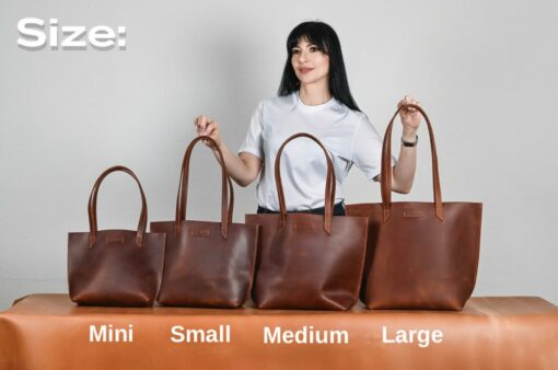 Cognac Leather Mini Tote The Perfect Gift for Her - Image 2
