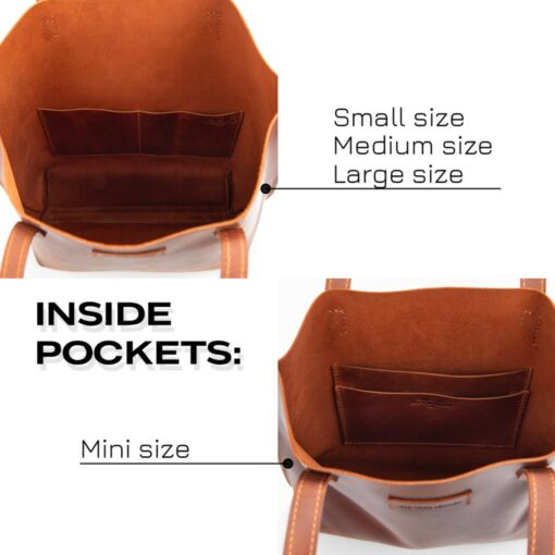 Cognac Leather Mini Tote The Perfect Gift for Her - Image 6