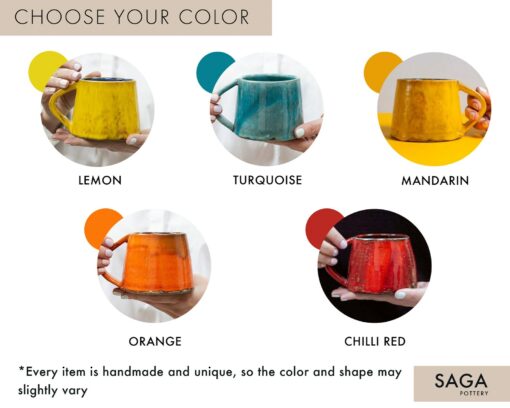 Vivid Hues Ceramic Mug and Saucer Set Elevate Your Morning Ritual with Radiant Colors - Image 2