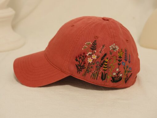 Embroidered Botanical Flower Baseball Cap A Unique and Personalized Gift - Image 6