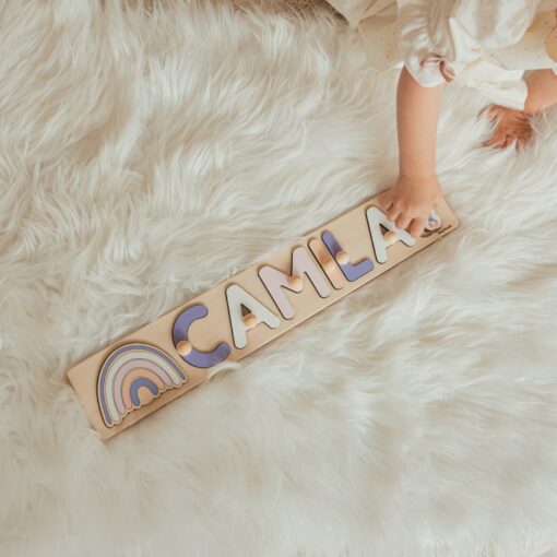 Personalized Name Puzzle with Pegs A Hoppy First Easter Gift - Image 2