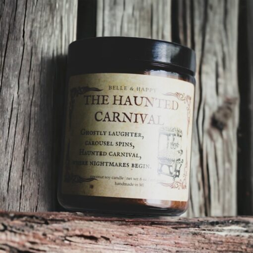 Haunted Carnival Caramel Popcorn Candle A Literary Treat for Halloween and Fall - Image 3
