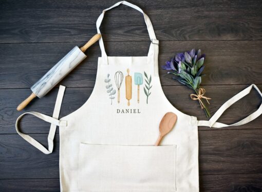 Personalized Linen Kitchen Apron Elevate Your Cooking Style with Custom Embroidered Aprons - Image 3