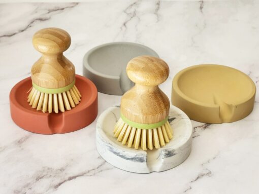Concrete Haven Self-Draining Scrub Brush Holder for a Pristine Kitchen - Image 4