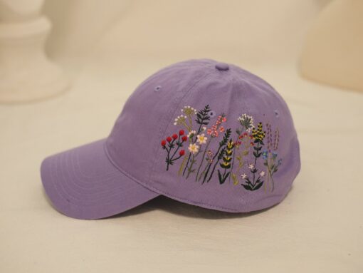 Embroidered Botanical Flower Baseball Cap A Unique and Personalized Gift - Image 4