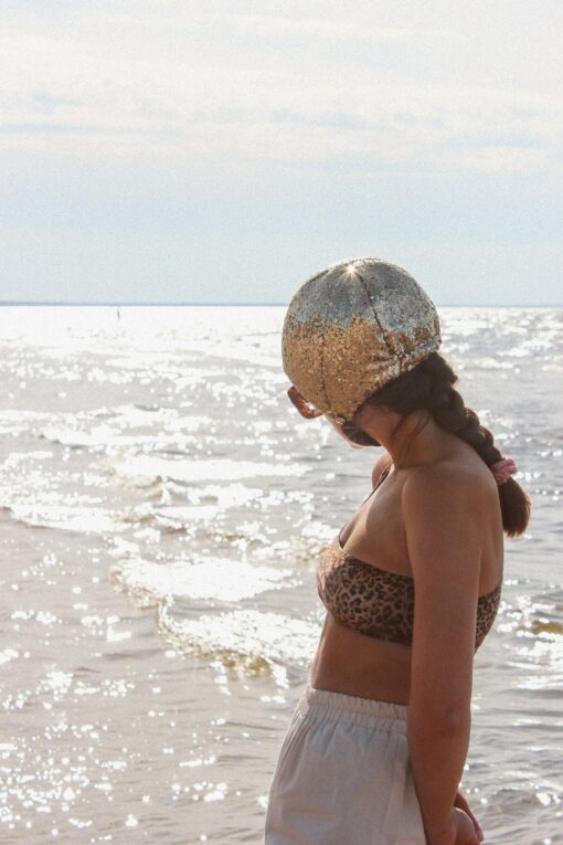 Golden Disco Pillow Puffer The Ultimate Winter Headwear - Image 2