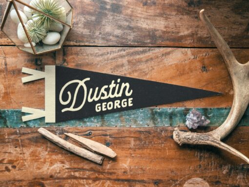 Personalized Heritage Name Sign Felt Pennant Embroidered Vintage Banner for Kids - Image 4